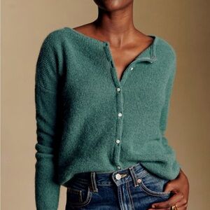 Sezane Teal Gaspard Cardigan